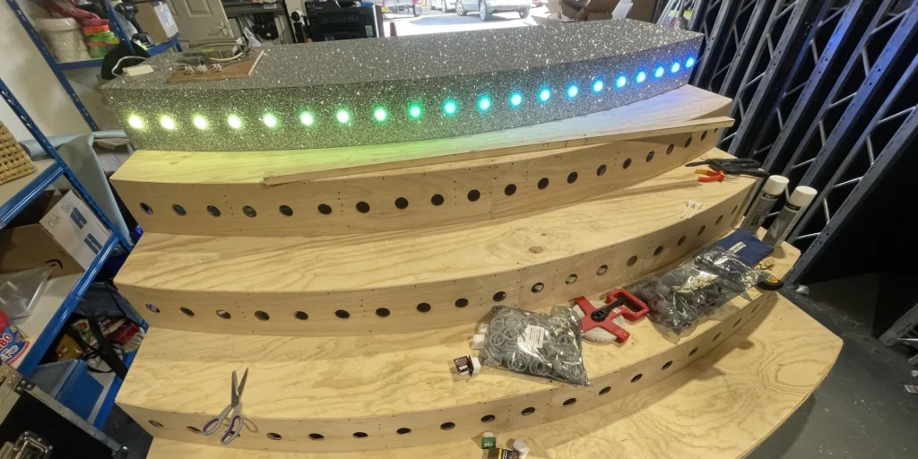 Custom stage stairs built and installed by Radical Events