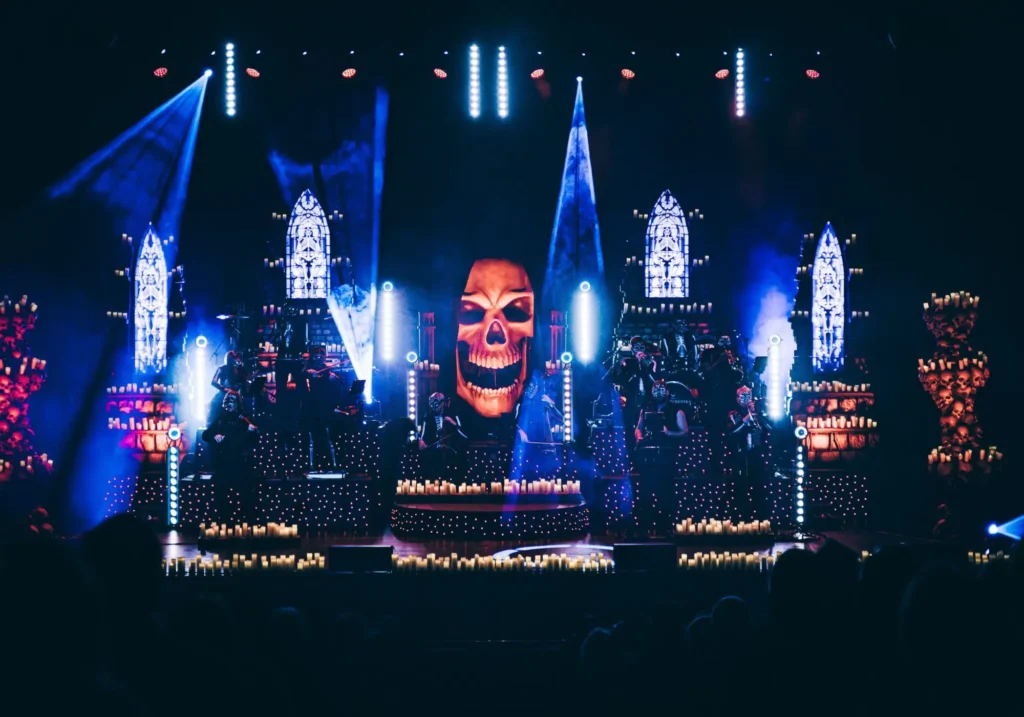 Full theatre stage set built for Rock Orchestra by Candlelight