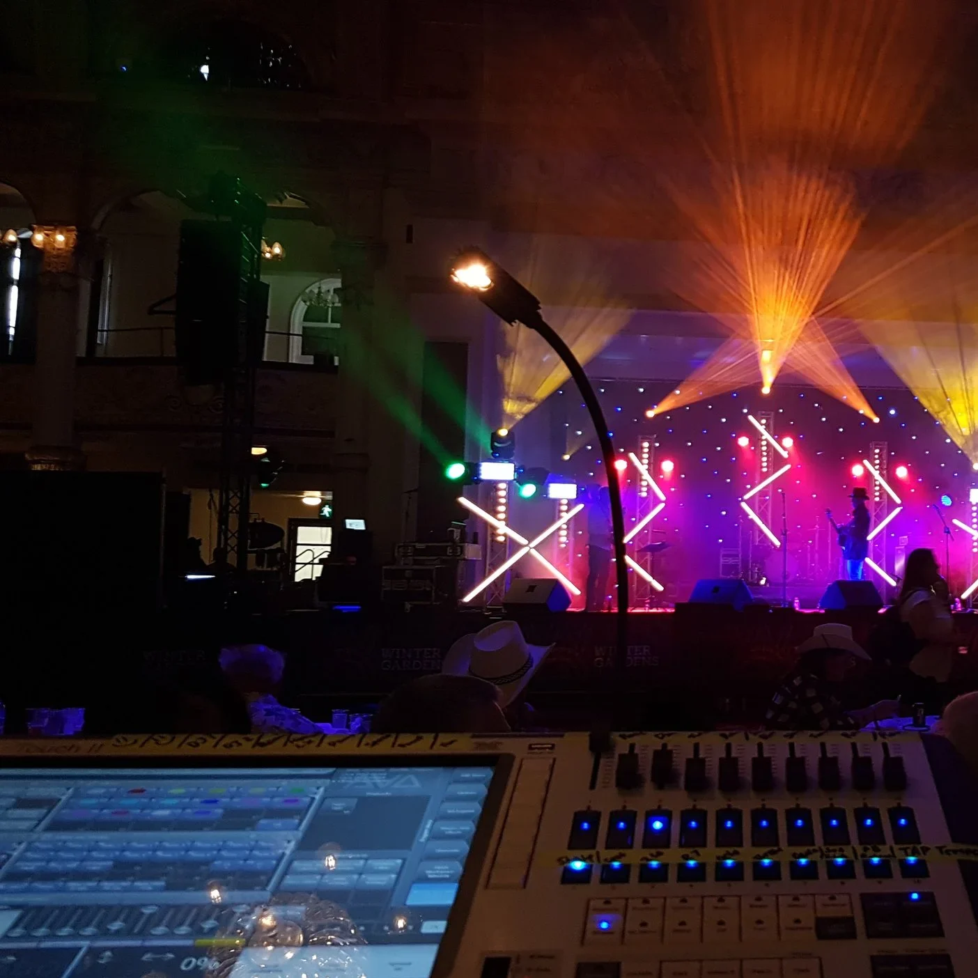 Stage lighting rig designed and built by Radical Events